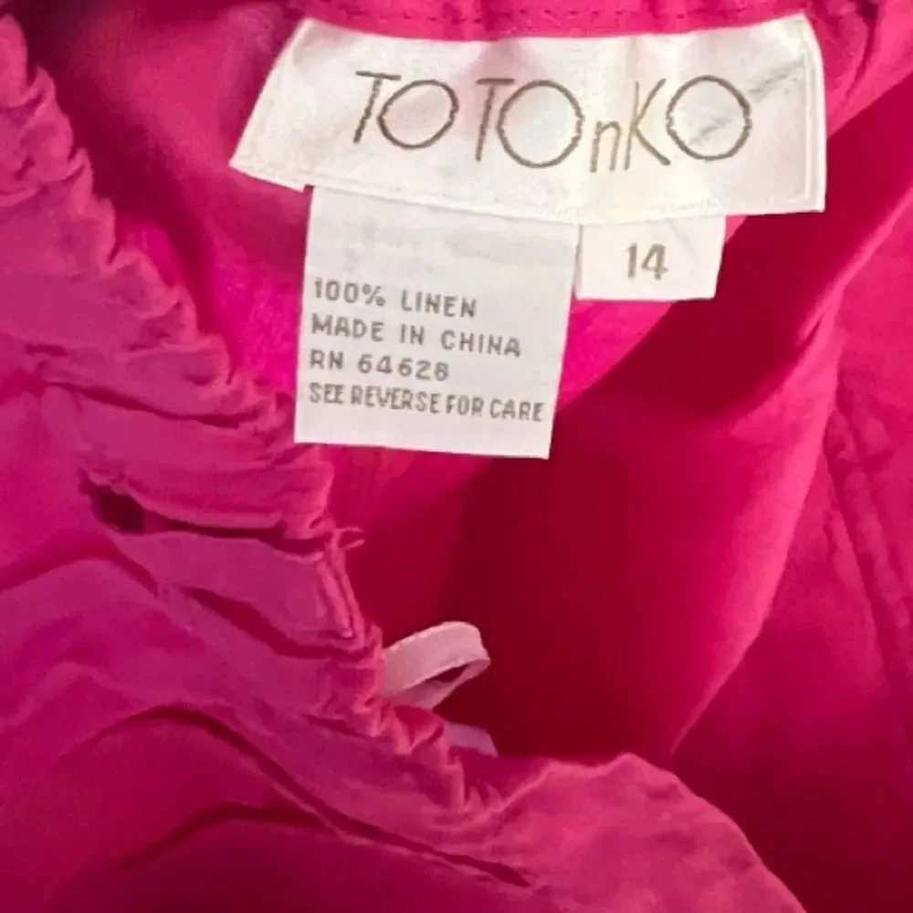 Vintage Toto N Ko Pink Linen Trousers - Picture 6 of 6